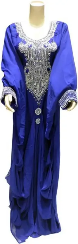 Picture of Purple Georgette Kaftan Dress for Women - Look 12303