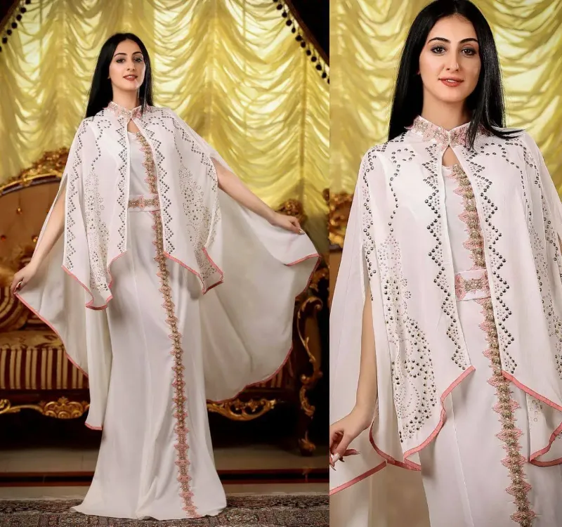 Picture of Radhe Designer White Georgette Kaftan Dress for Women - F11118