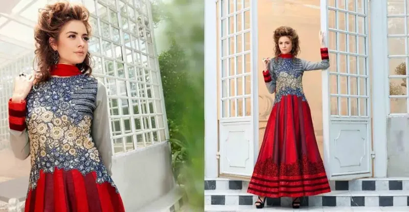 Picture of Radhe Designer Blue Georgette Kaftan Dress for Women - F11125