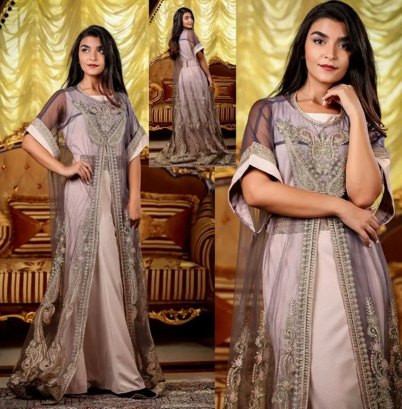 Picture of Radhe Designer White Georgette Kaftan Dress for Women - F11129