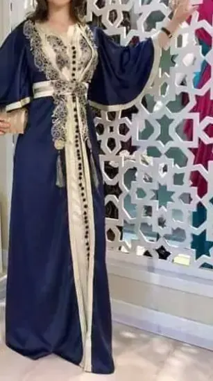 Picture of evening dress gold,abaya,jilbab,kaftan dress,dubai kaft