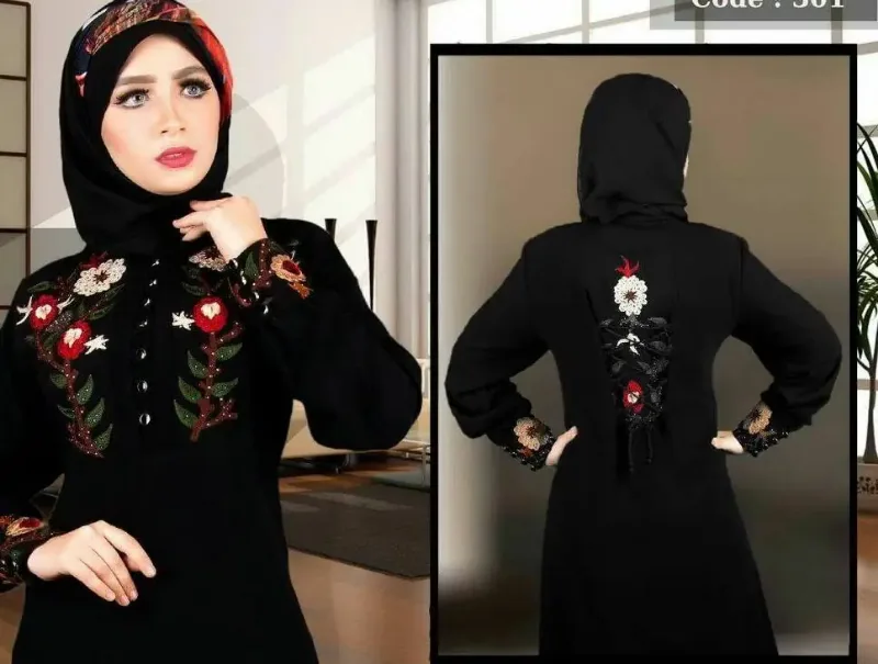 Picture of Radhe Designer Black Georgette Kaftan Dress for Women - F11268