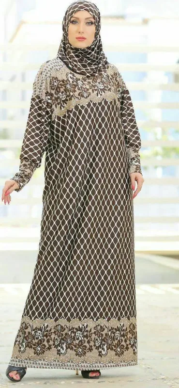 Picture of Radhe Designer White Georgette Kaftan Dress for Women - F11288