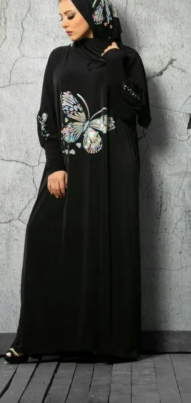 Picture of Radhe Designer Purple Georgette Kaftan Dress for Women - F11355