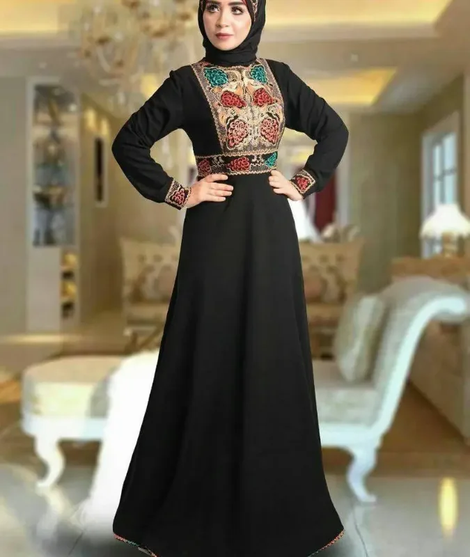 Picture of Radhe Designer Black Georgette Kaftan Dress for Women - F11279