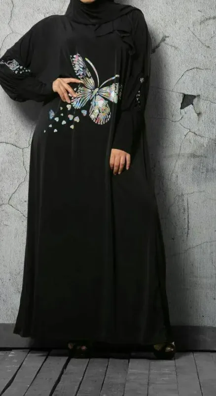 Picture of Radhe Designer Black Georgette Kaftan Dress for Women - F11347