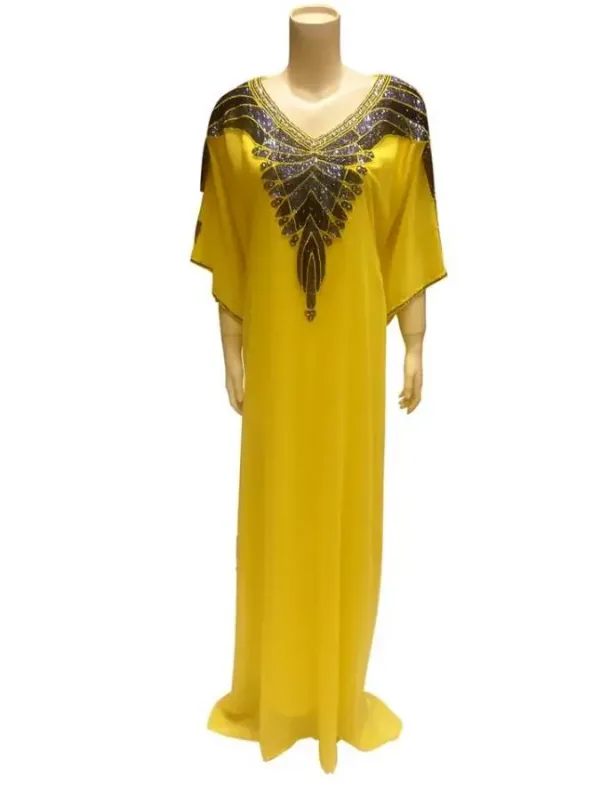 Picture of Radhe Designer White Georgette Kaftan Dress for Women - F7268