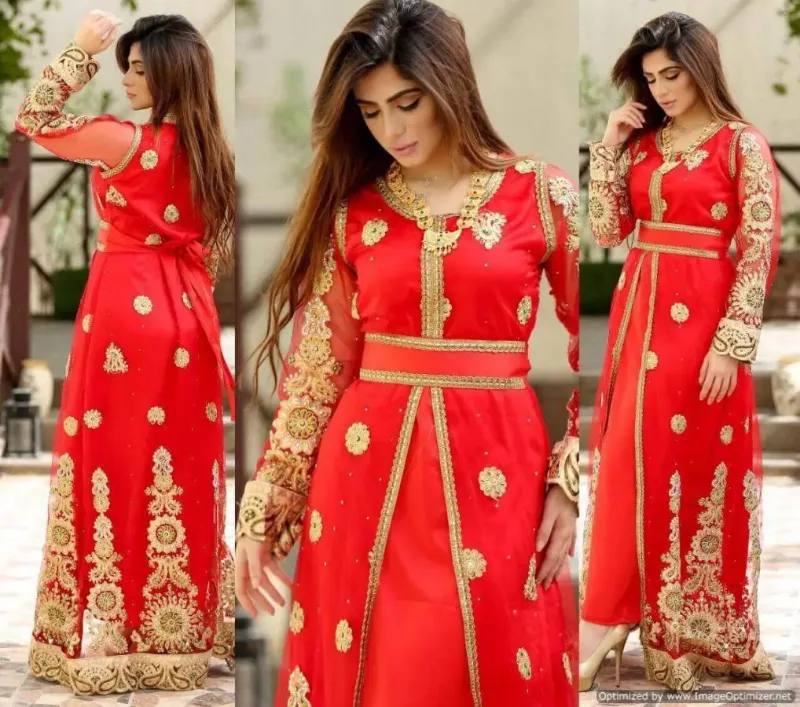 Picture of Radhe Designer Yellow Georgette Kaftan Dress for Women - F7566