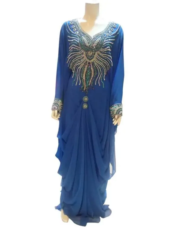 Picture of Black Georgette Kaftan Dress for Women - Look 12596