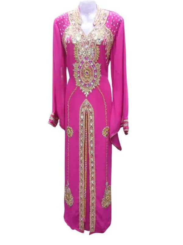 Picture of Radhe Designer Yellow Georgette Kaftan Dress for Women - F7736