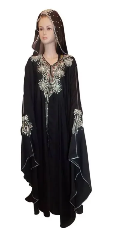 Picture of Radhe Designer Black Georgette Kaftan Dress for Women - F7416