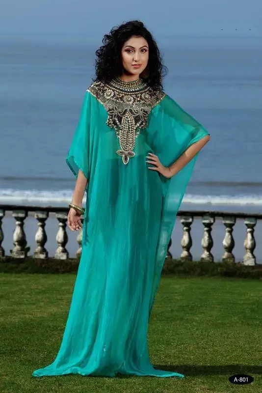 Picture of Radhe Designer Black Georgette Kaftan Dress for Women - F7552