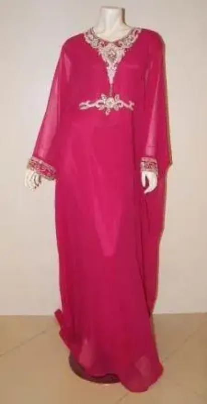 Picture of Radhe Designer White Georgette Kaftan Dress for Women - F7591