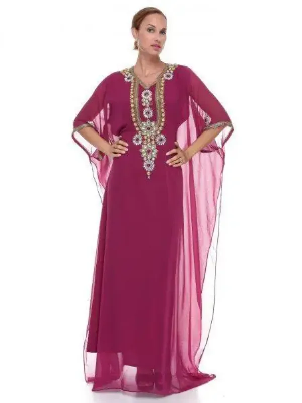 Picture of Radhe Designer Multicolor Georgette Kaftan Dress for Women - F7592