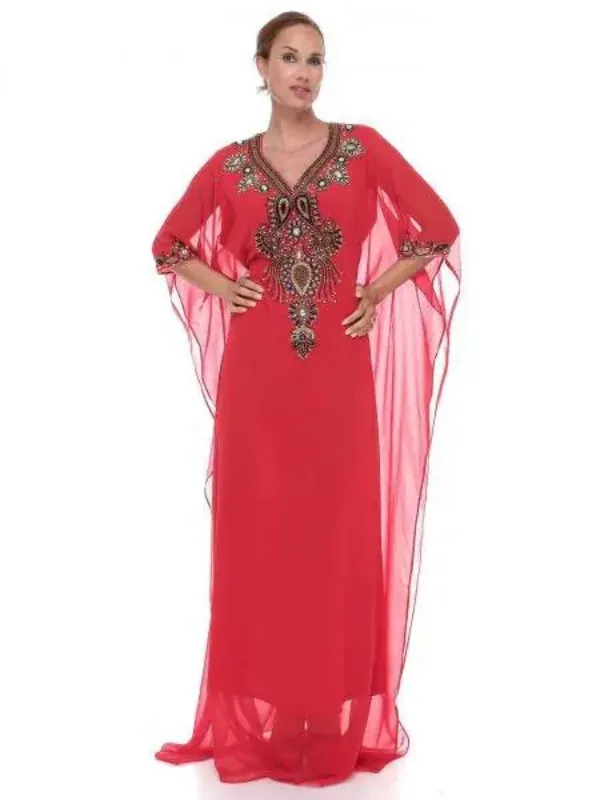 Picture of Multi Color Georgette Kaftan Dress for Women - Look 12637