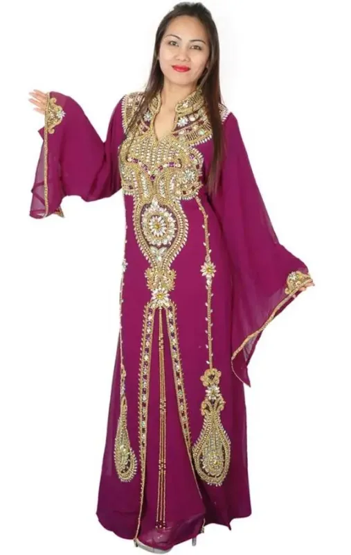 Picture of Radhe Designer Black Georgette Kaftan Dress for Women - F7446