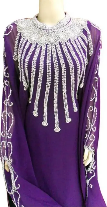 Picture of Radhe Designer White Georgette Kaftan Dress for Women - F7449