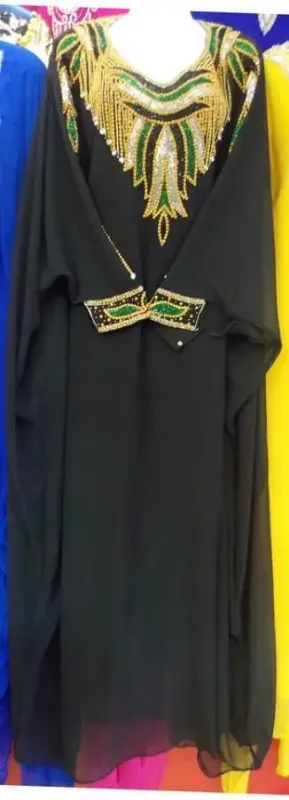 Picture of Radhe Designer Black Georgette Kaftan Dress for Women - F7467