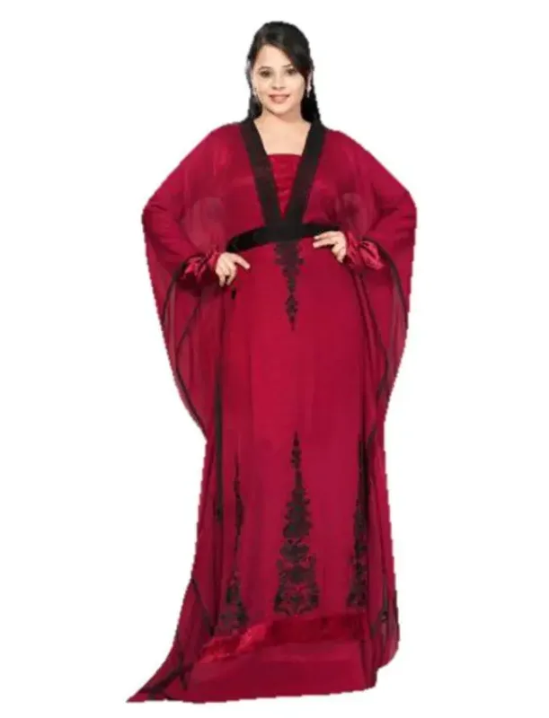 Picture of Radhe Designer White Georgette Kaftan Dress for Women - F7472