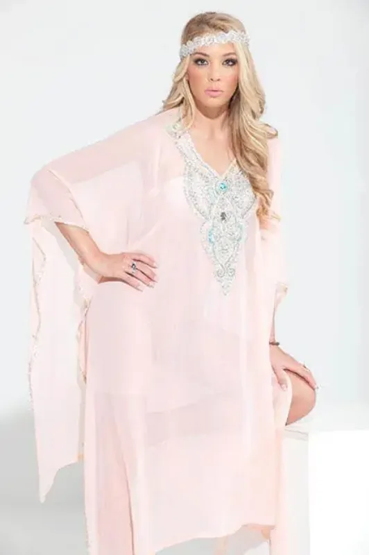 Picture of Multi Color Georgette Kaftan Dress for Women - Look 12673