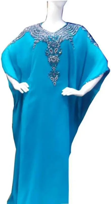 Picture of Radhe Designer Orange Georgette Kaftan Dress for Women - F7490