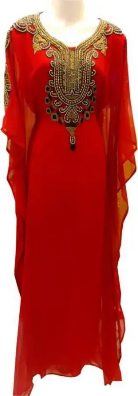 Picture of Radhe Designer Black Georgette Kaftan Dress for Women - F7484