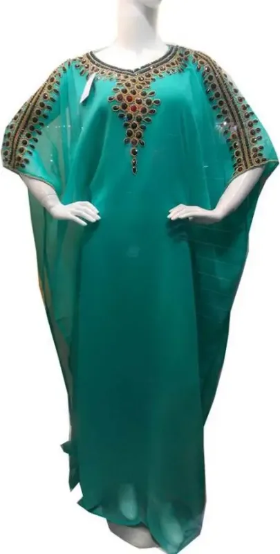 Picture of Radhe Designer White Georgette Kaftan Dress for Women - F7506