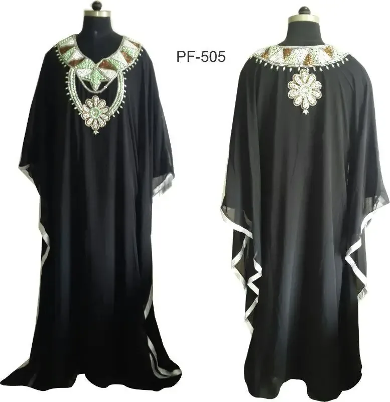 Picture of Radhe Designer Black Georgette Kaftan Dress for Women - F7520
