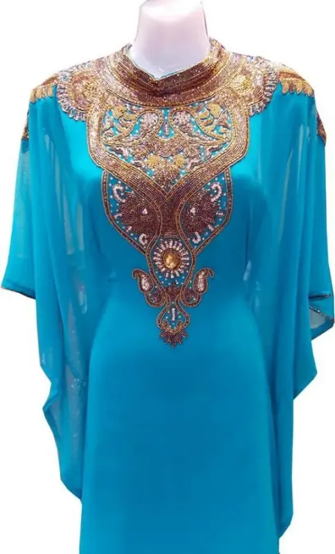 Picture of Radhe Designer Blue Georgette Kaftan Dress for Women - F7547