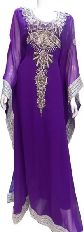 Picture of Radhe Designer White Georgette Kaftan Dress for Women - F7557