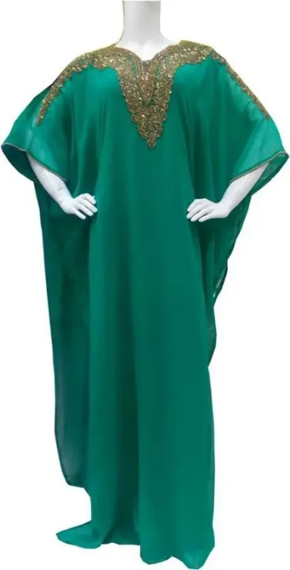 Picture of Blue Georgette Kaftan Dress for Women - Look 12728