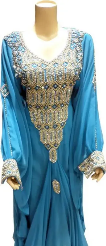 Picture of Multi Color Georgette Kaftan Dress for Women - Look 12732