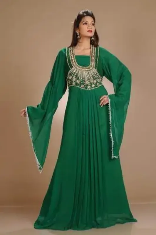 Picture of Black Georgette Kaftan Dress for Women - Look 12743