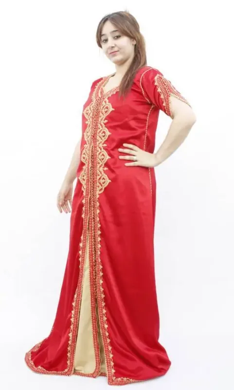 Picture of Pink Cotton Kaftan Dress for Women - Look 12744