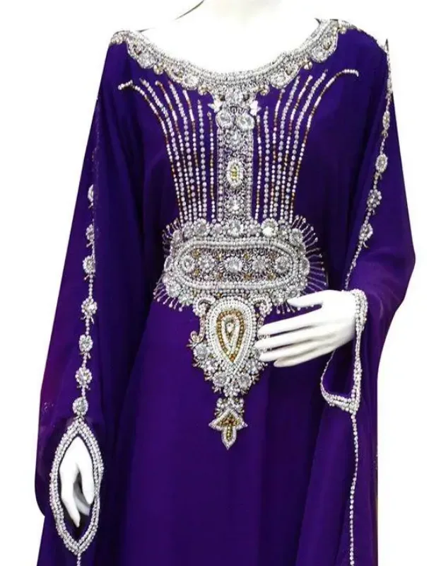 Picture of Multi Color Georgette Kaftan Dress for Women - Look 12748