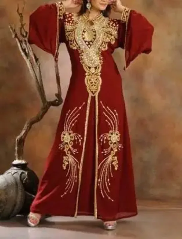 Picture of Blue Georgette Kaftan Dress for Women - Look 12752