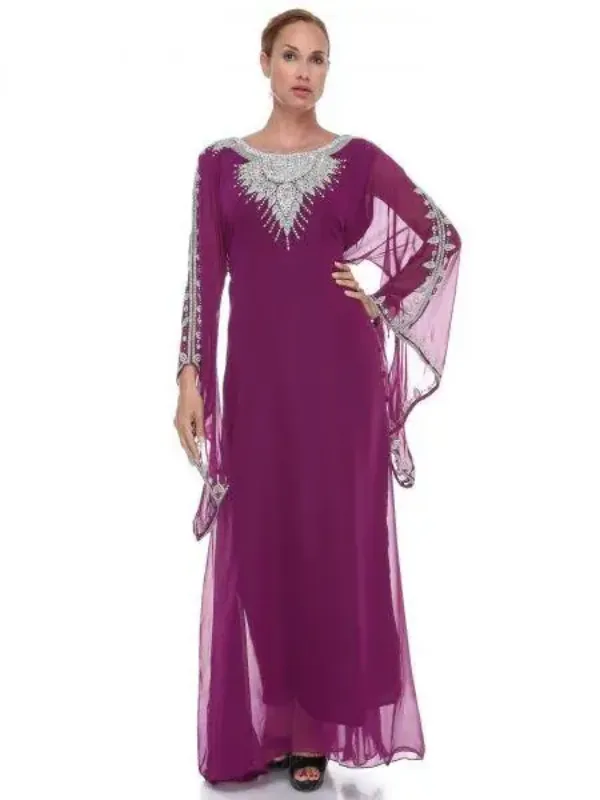 Picture of Multi Color Georgette Kaftan Dress for Women - Look 12760