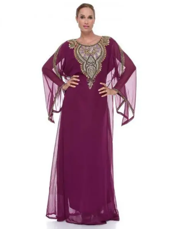 Picture of Multi Color Georgette Kaftan Dress for Women - Look 12761
