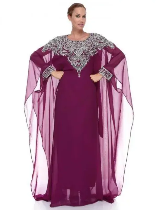 Picture of Black Georgette Kaftan Dress for Women - Look 12769