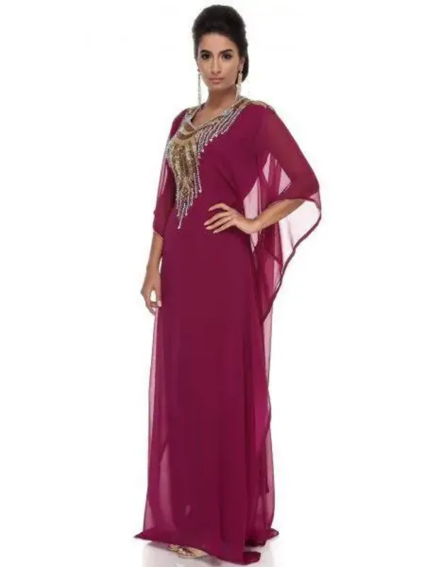 Picture of Multi Color Georgette Kaftan Dress for Women - Look 12770