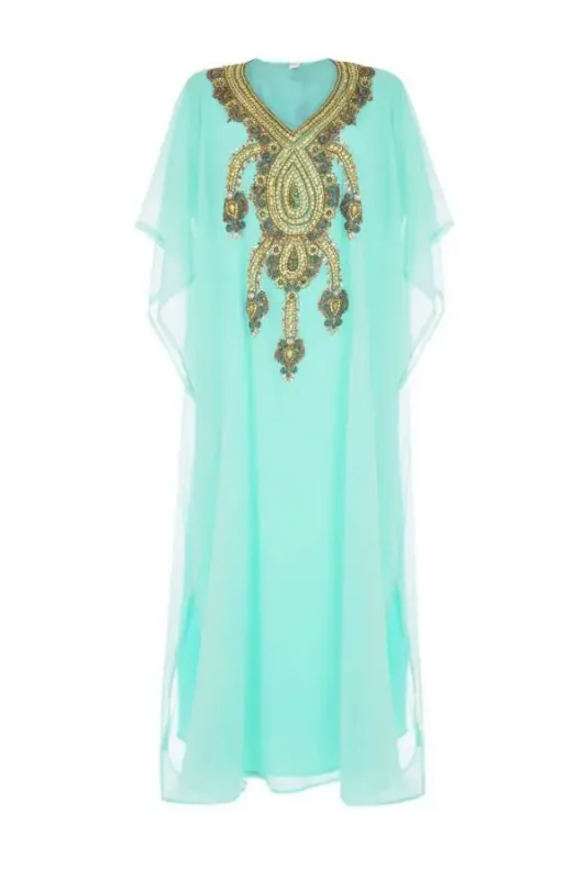 Picture of Multi Color Georgette Kaftan Dress for Women - Look 12777