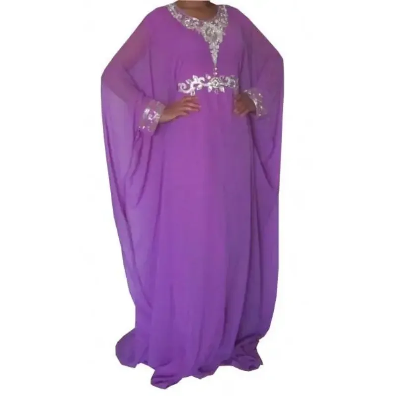 Picture of Purple Georgette Kaftan Dress for Women - Look 12780