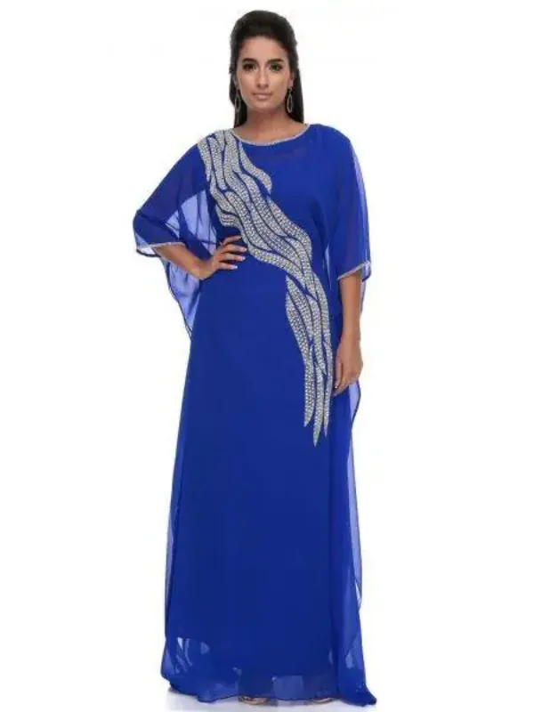 Picture of Black Georgette Kaftan Dress for Women - Look 12783
