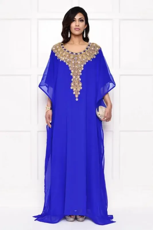Picture of White Georgette Kaftan Dress for Women - Look 12784