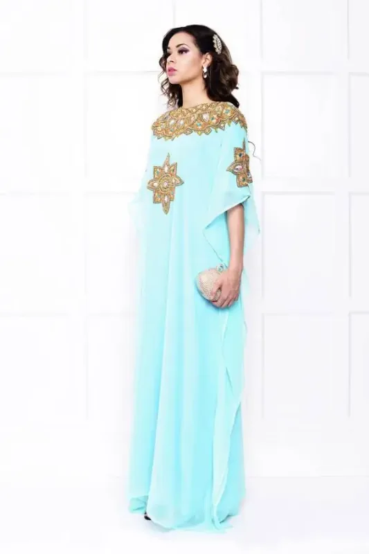 Picture of Black Georgette Kaftan Dress for Women - Look 12785