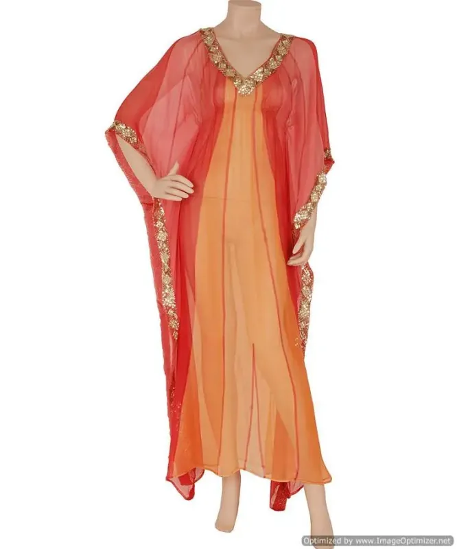 Picture of Multi Color Georgette Kaftan Dress for Women - Look 12786