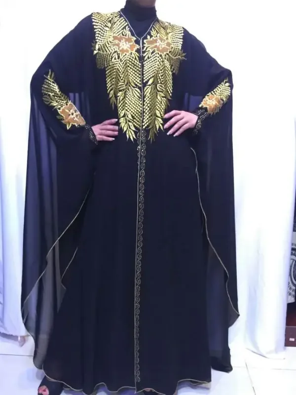 Picture of Black Georgette Kaftan Dress for Women - Look 12819