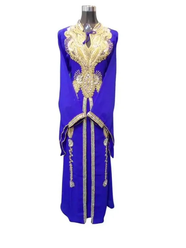 Picture of Blue Georgette Kaftan Dress for Women - Look 12837