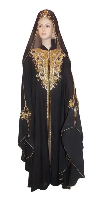 Picture of Radhe Designer Black Georgette Kaftan Dress for Women - F7435