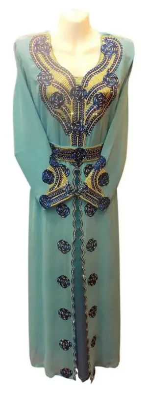 Picture of White Georgette Kaftan Dress for Women - Look 12853